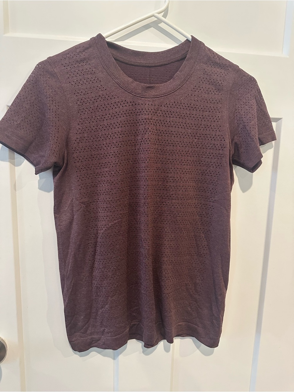 lululemon athletica Perforated Short Sleeve Tee — Plum